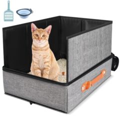 折りたたみ防水生地猫トイレ旅行ポータブル屋外猫携帯トイレ収納袋猫バッグ