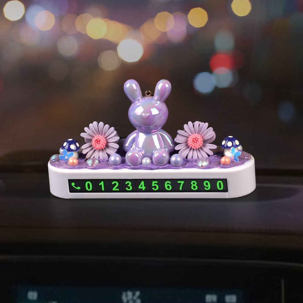 2016 nuevo adorable cartón de dibujos animados crema placa de estacionamiento corona oso coche placa de estacionamiento temporal placa de movimiento de automóviles