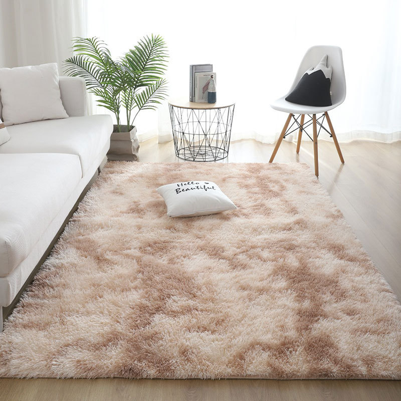 Tie-Dyeing Gradual Velvet Carpet Household Living Room Coffee Table Mat Bedside Long Hair Washable Bedroom Simple ins