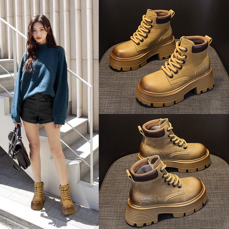 Martin Boots for Women 2026 New Style European and American Work Boots British Style Leather Short Boots Retro Motorcycle Versatile Women's Boots