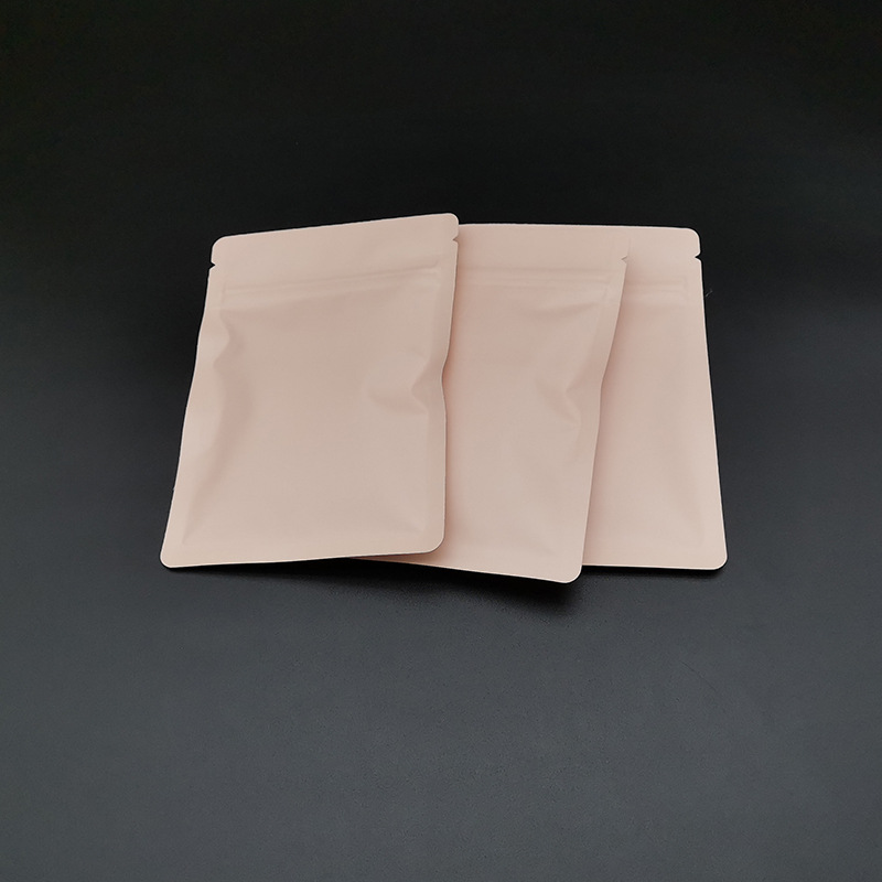 库存彩色磨砂镀铝礼品三边封自封包装袋干果花茶牛皮纸密封拉链袋