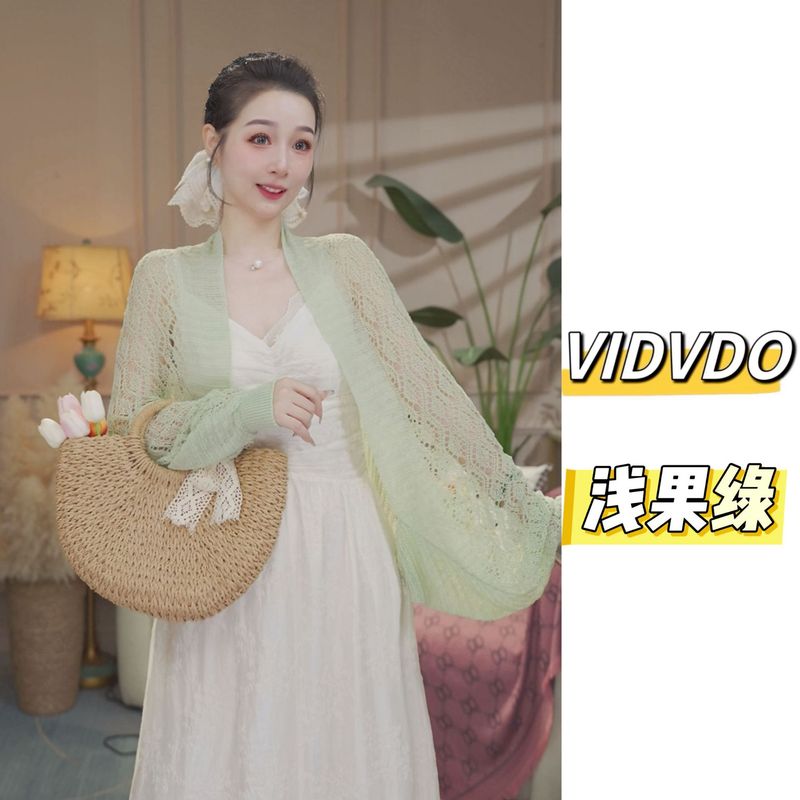 Dimension Vido 【夏ニット中空ショール】通気性が良くファッショナブルで万能な着痩せエアコンショール薄手ベスト|undefined