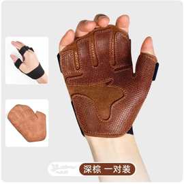 引体向上握力带硬拉助力带 健身运动护腕牛皮防滑护手掌 批发