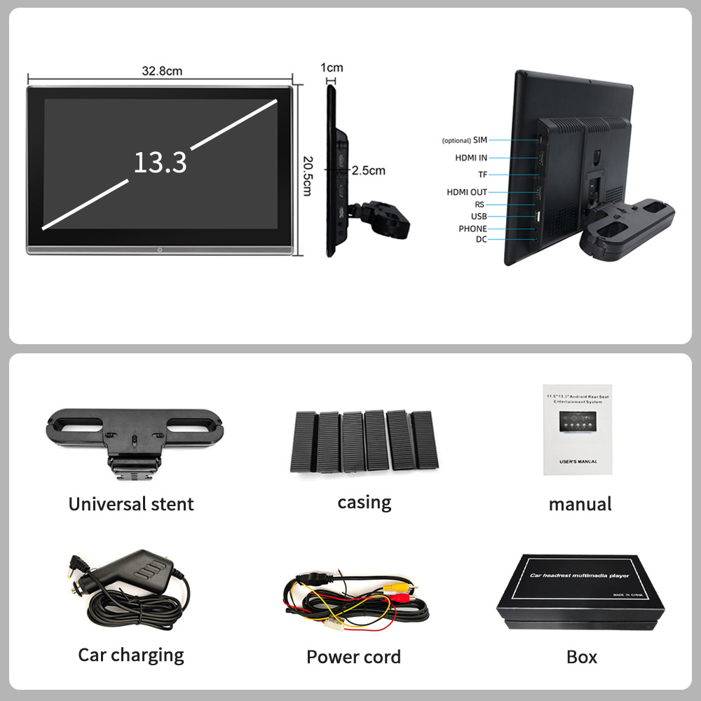 11.6inch Headrest Android Monitor 11.6inch Car Tv Monitor 11.6inch External Android Monitor