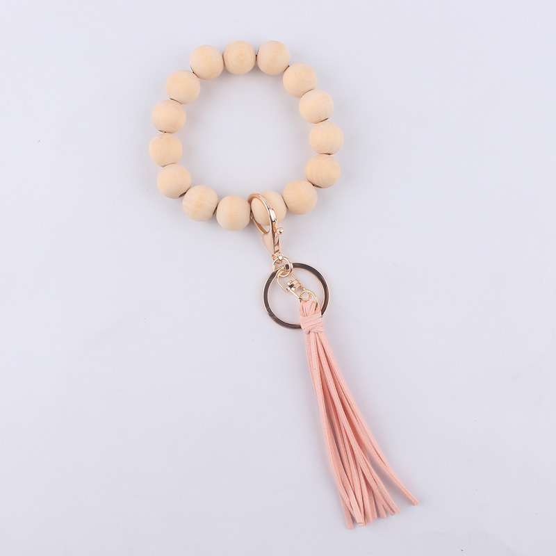 Vintage Style Solid Color Wood Unisex Keychain display picture 4