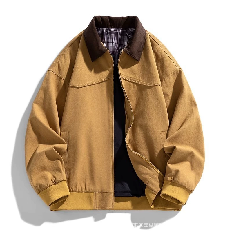 Ретро-японская осенняя jakета,Oversized расслабленный крой, унисекс повседневное пальто