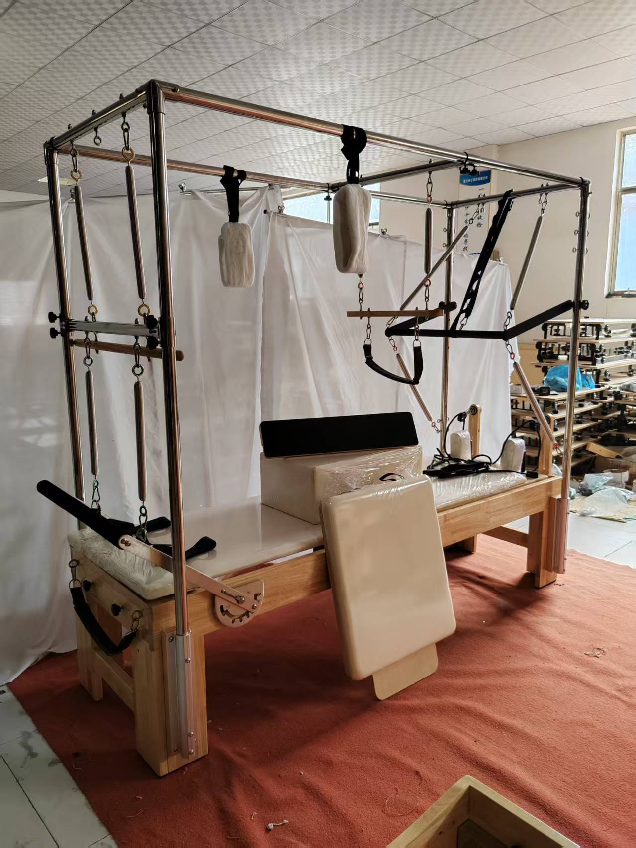 Pilates Core Bed Yoga Fitness Equipment Half-elevated 3 - in - 1 Barrel Stable Stable Chair Equipment Correction Set de 5 piezas