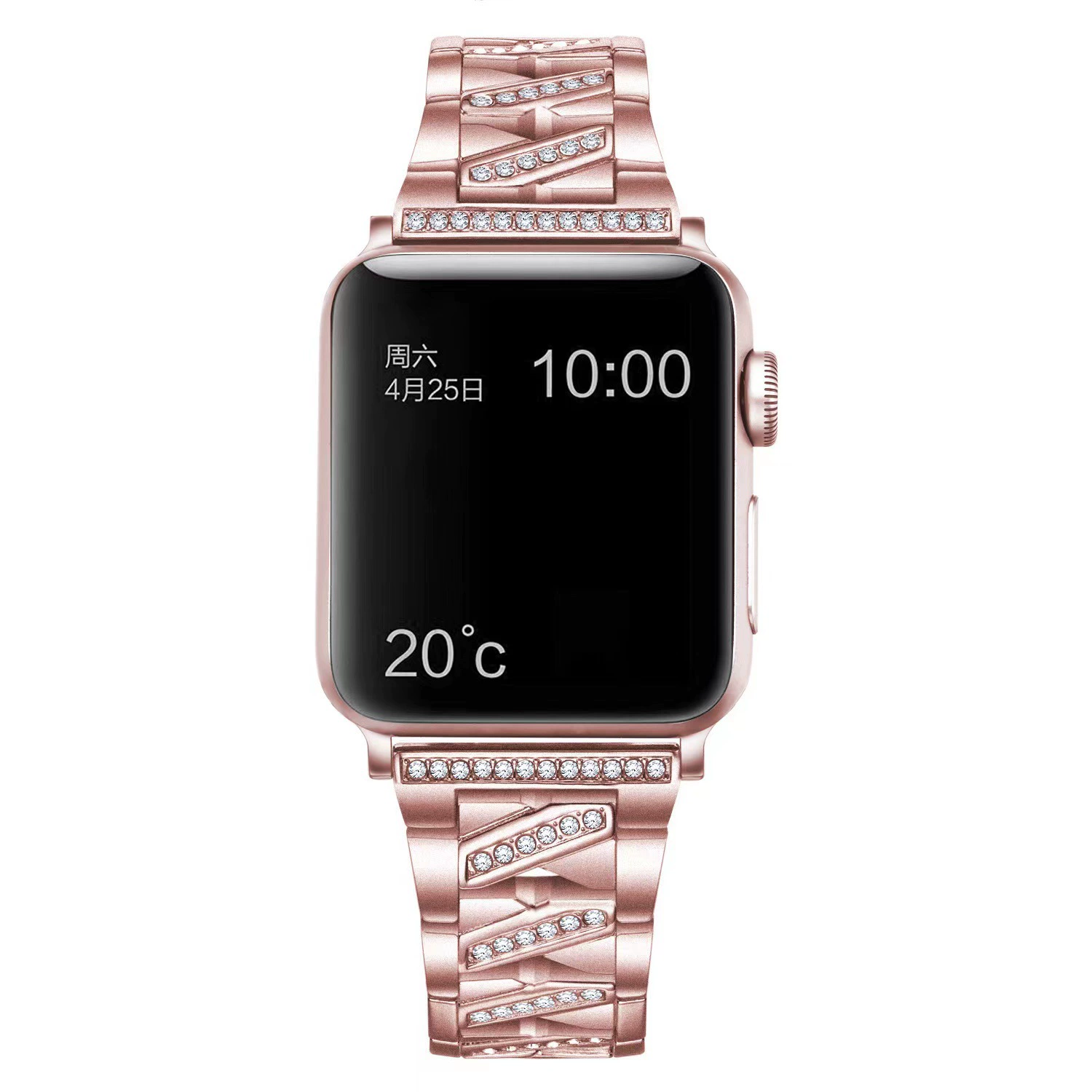 Подходит для Apple iWatch 8 Sanzhu X -характер Drilling Ribbon Apple Watch765432SE Латунный сплав стальной пояс