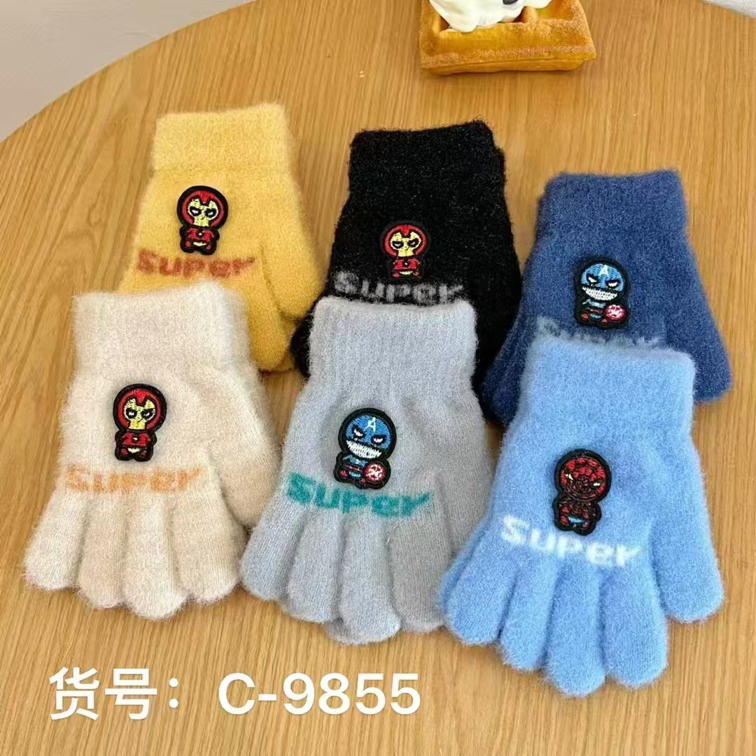 Guantes de dedo y medio dedo para niños en invierno caliente al aire libre grueso de cinco dedos guantes de dedo 9.9 al por mayor