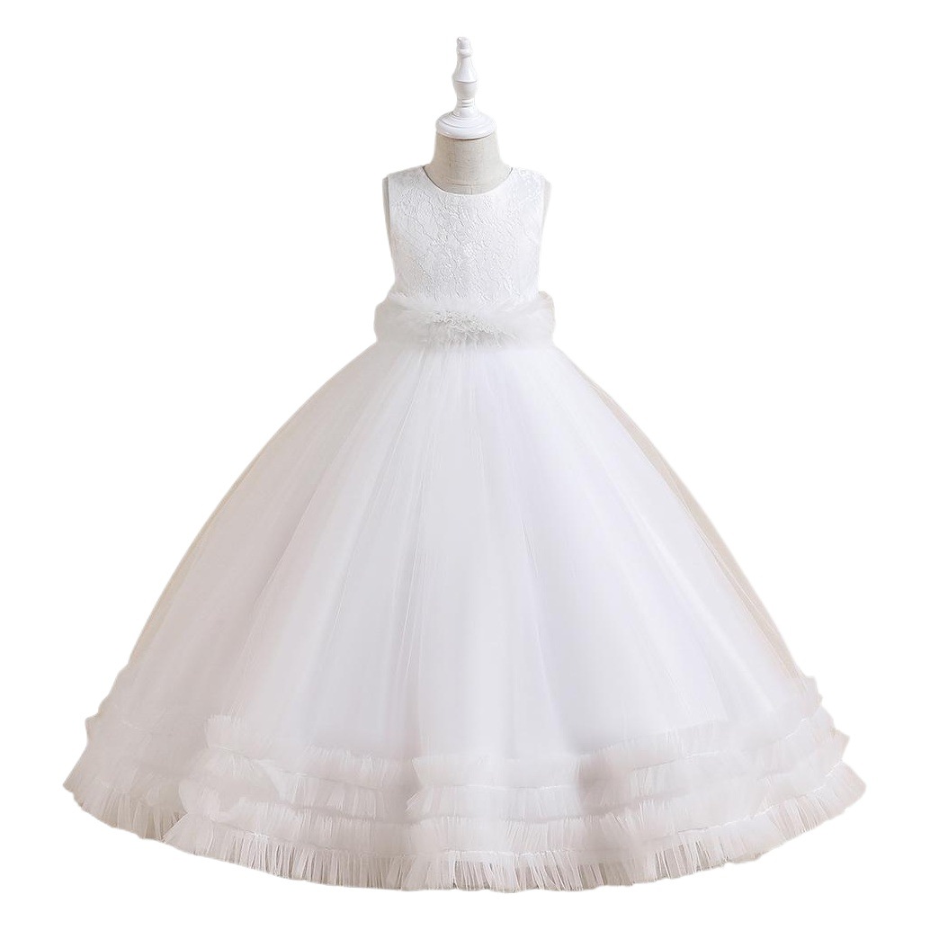 Vestidos de Fiesta de Boda para Niñas, Estilo Europeo y Americano, Primavera-Verano 2023, Vestido Largo de Princesa con Falda Abullonada, Estilo Europeo y Americano
