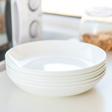 白瓷盘子家用10个6个骨瓷菜盘深盘圆盘方盘8寸骨碟盛汤盘简约饭盘