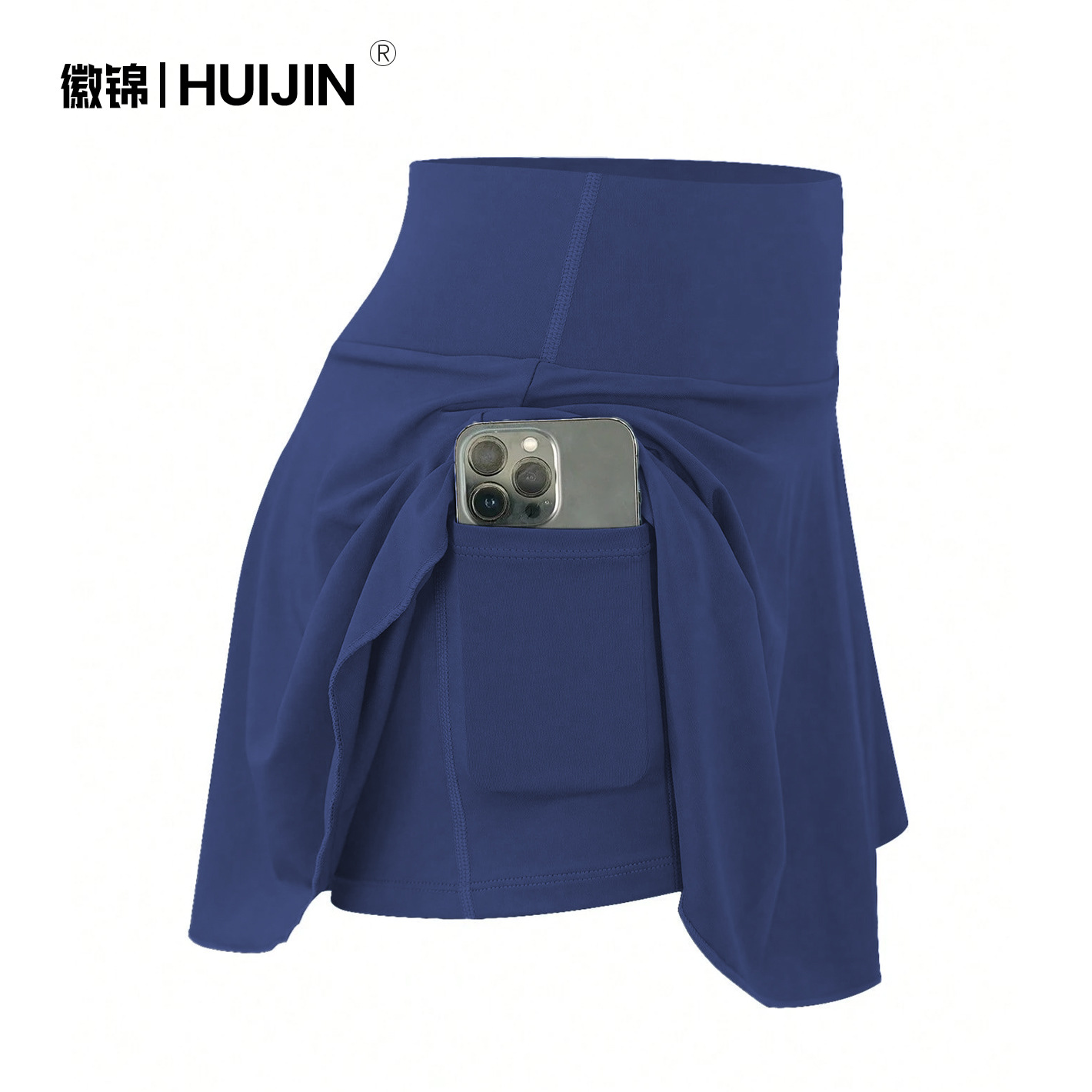 Xiyin's best-selling quick-dry pleated skirt, faux two-piece pocket sports skirt for women, high-waisted slimming golf and yoga skirt