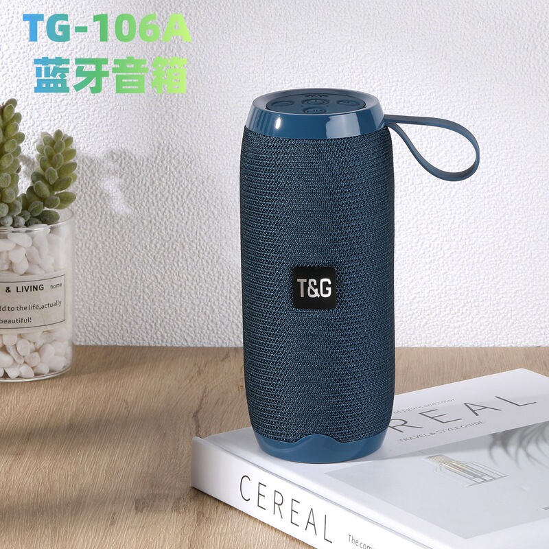 Cross-border hot selling TG106A Bluetooth speaker outdoor portable card TWS fabric gift heavy subwoofer small stereo