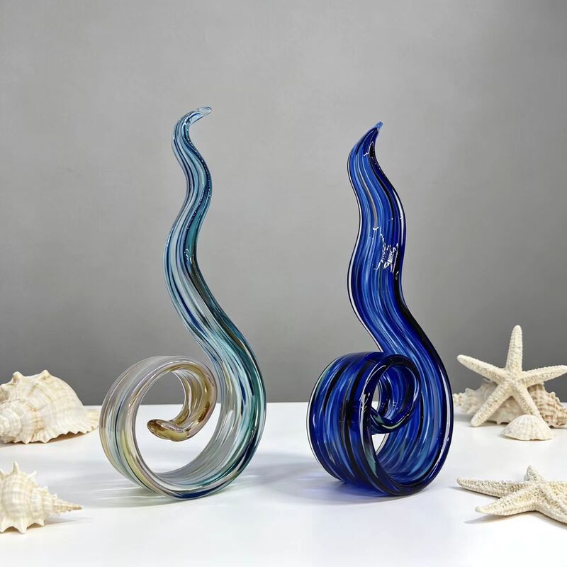 Nordic Ocean Style Abstract Art Ornaments, High-End Handmade Colored Glass Sculptures, Desktop Decorations, Cross-Border Supply Nordic Ocean Style Abstract Art Ornaments, High-End Handmade Colored Glass Sculptures, Desktop Decorations, Cross-Border Supply