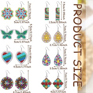 Diamond painting new DIY brick and stone painting earrings full diamond 5d handicraft handmade earrings Diamond painting Amazon