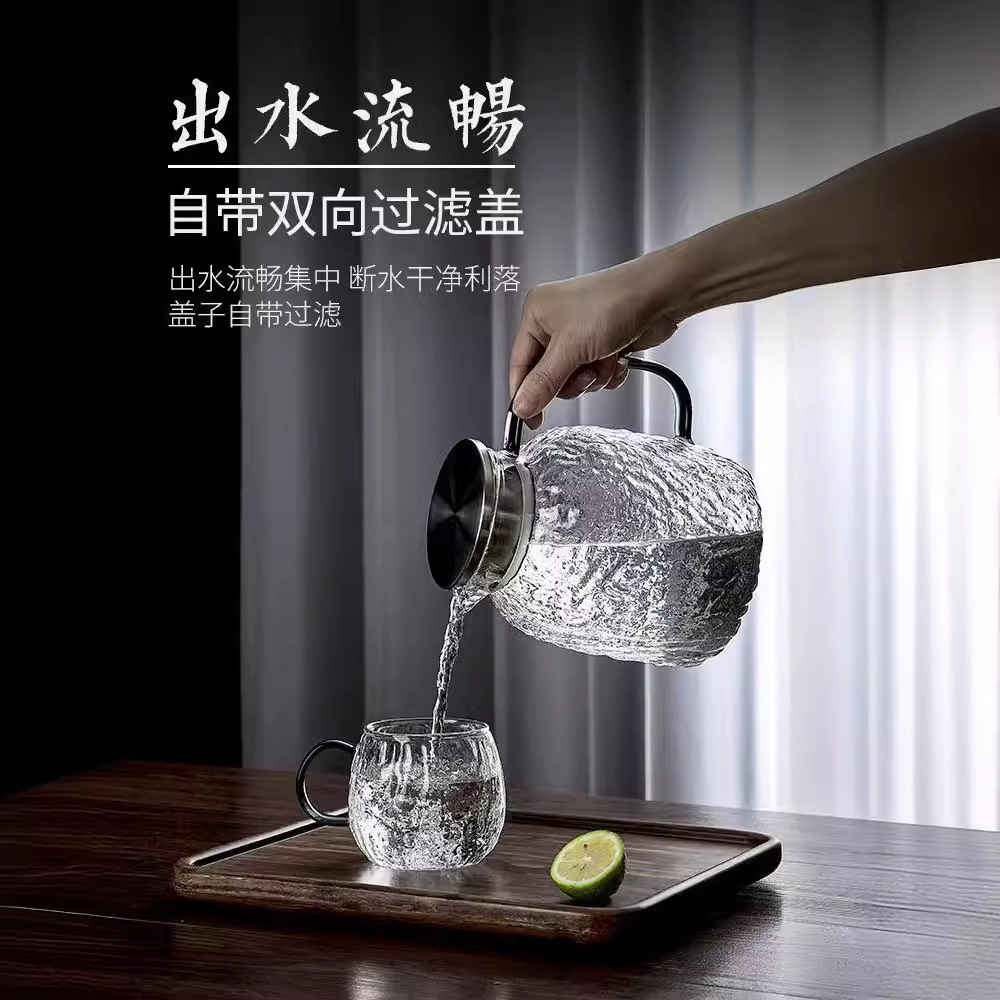 Vidrio resistente al calor hervidor de agua fría de árbol casero hervidor de agua fría taza de sala de estar de gran capacidad hervidor de vidrio hervidor de té taza de agua