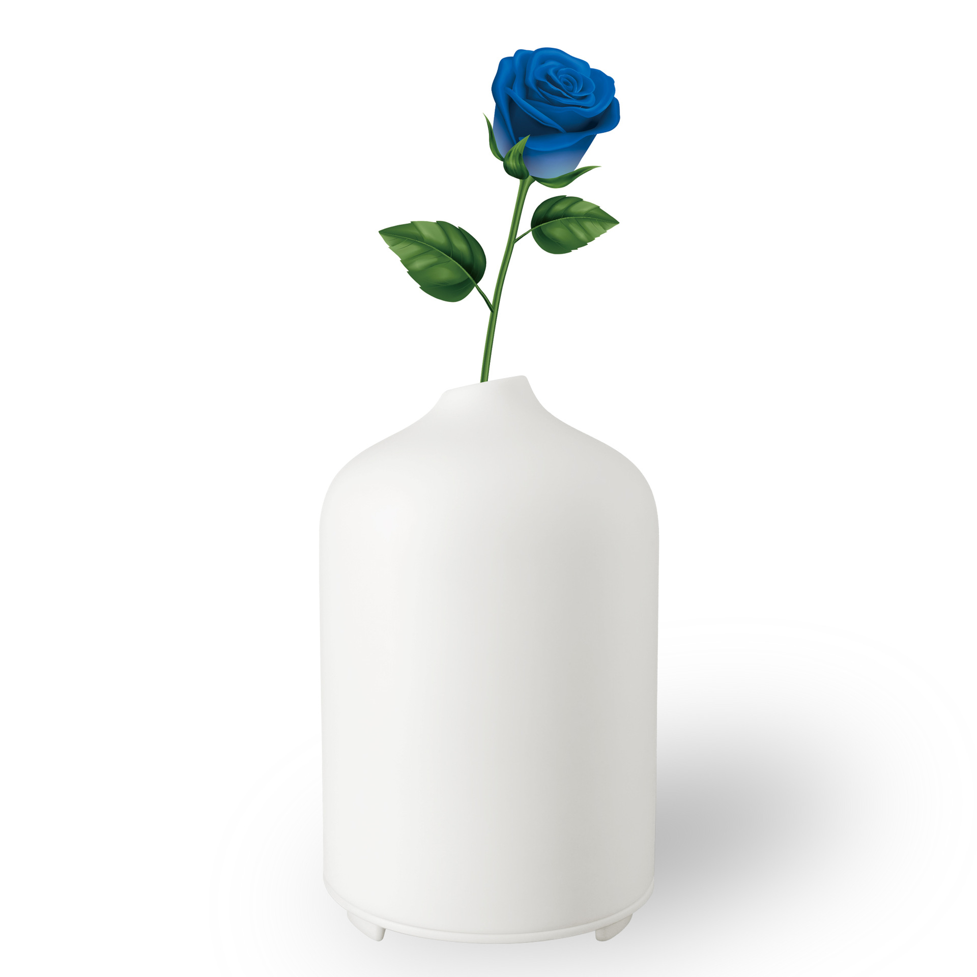 新品创意七彩夜灯加湿增香陶瓷超声波玫瑰花插花香薰加湿器工厂