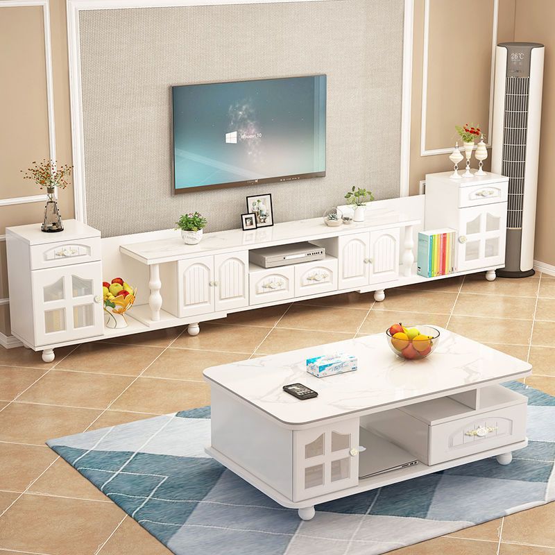New Tv Cabinet Coffee Table Combination Modern Simple Small Apartment Cabinet Living Room Side Cabinet Telescopic Wall Cabinet Cabinet Strip Cabinet