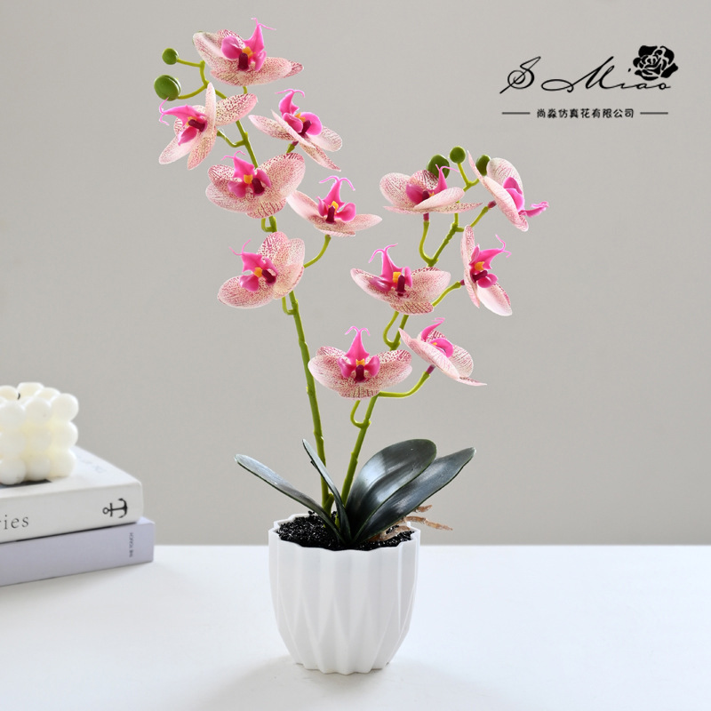 Flores falsas impresión 3D película de orquídea mariposa sensación pequeña simulación de bonsai decoración interior creativa decoración simulación de maceta