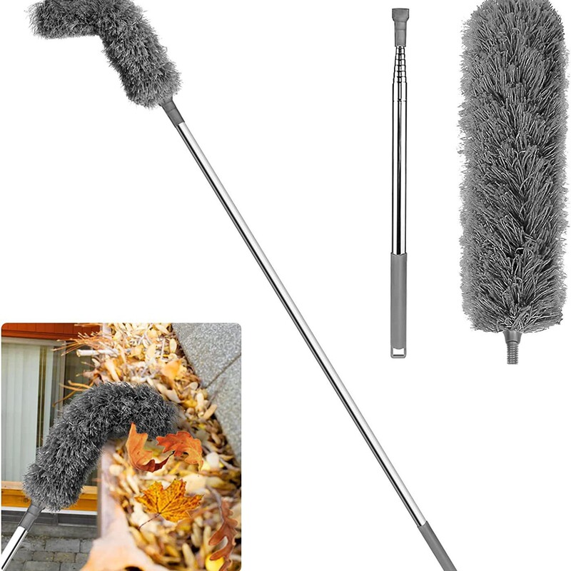 Drainage tank gutter cleaning brush roof tool with telescopic telescopic rod 2.5 m protective cleaning dust removal