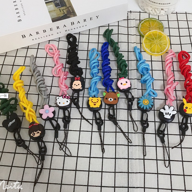 Creativo ins estilo cordón Tarjeta de Identificación Cordón de transferencia térmica correa de teléfono móvil accesorios de dibujos animados cuerda de teléfono móvil colgante