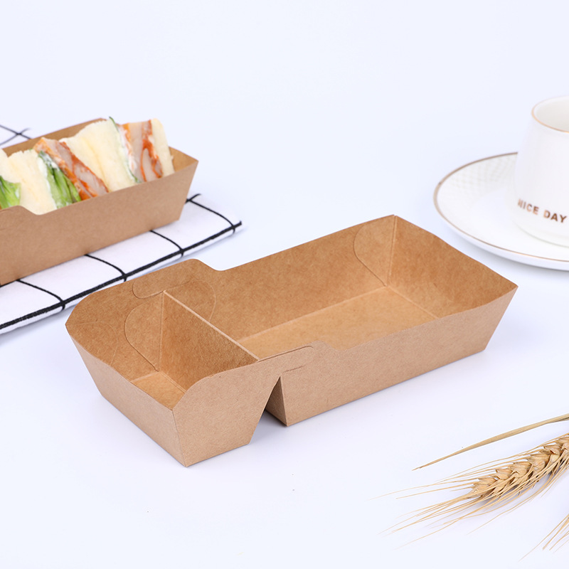 加厚食品包装盒可牛皮纸快餐盒一次性水果沙拉外卖打包盒