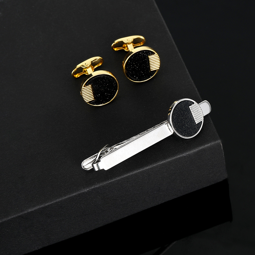 boutons de manchette ronds ciel étoilé givré pour hommes et femmes affaires chemise française clous de manchette pince à cravate accessoires boîte cadeau_voghion.com