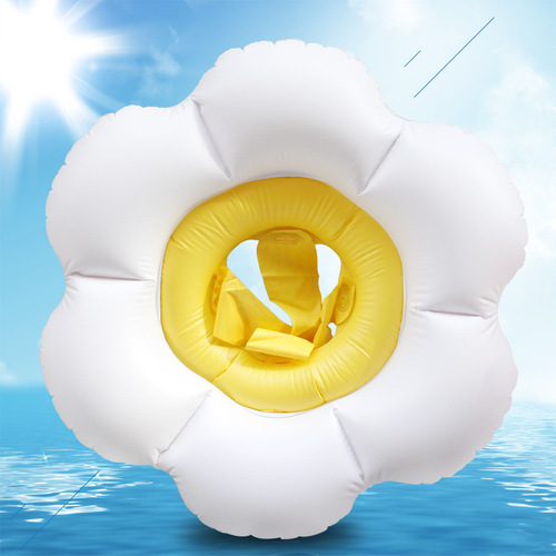 ins hot selling PVC inflatable flower swimming ring water white sun flower seat infant and toddler seat swimming ring
