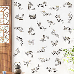 Butterfly Leaf Simple Wall Decal Self-Adhesive Glass House Door Wall Decor Sticker Bedroom Wall Decal ZDB-2467