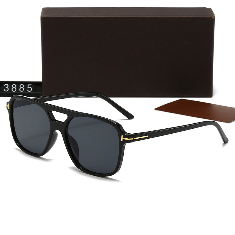New fashion double beam box retro men's and women's sunglasses personalized trend Internet famous all-match sunglasses 3885