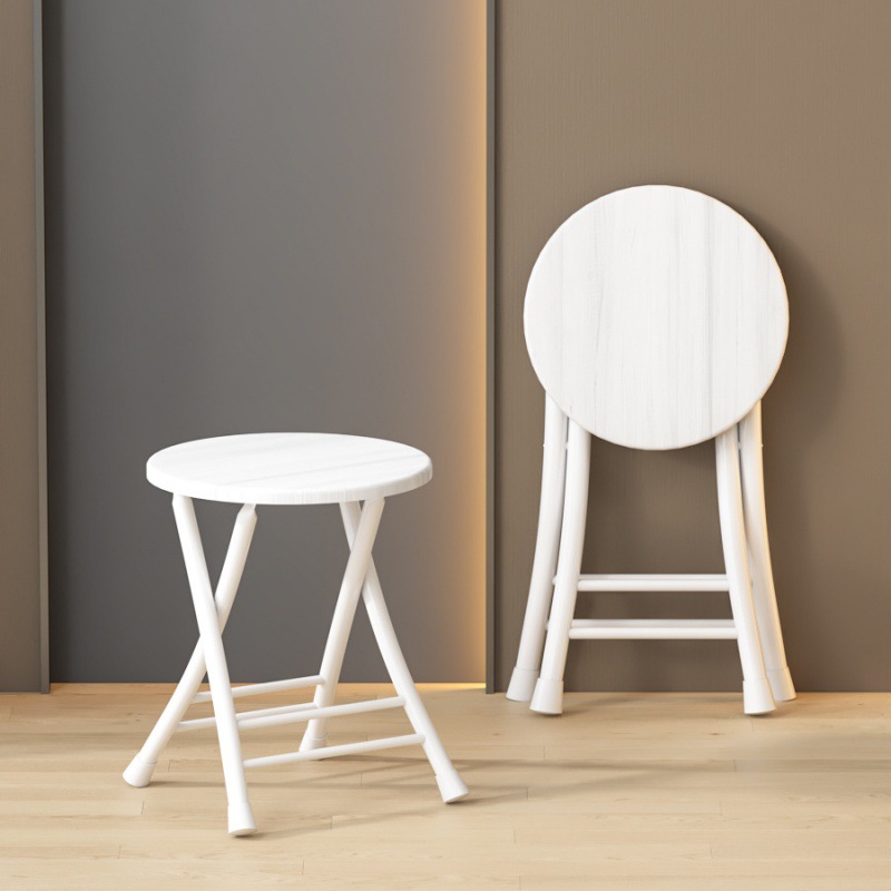 Silla plegable, taburete, silla para el hogar, mesa de comedor, taburete alto, taburete redondo pequeño, banco de respaldo con correa de caballo, simple y portátil