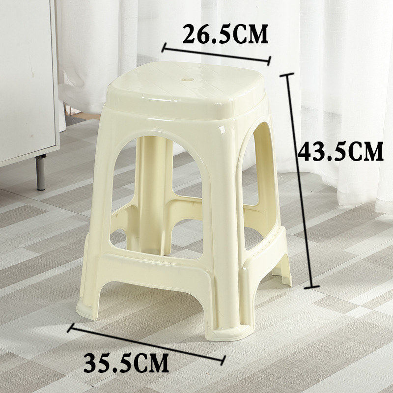 taburetes de plástico grueso para adultos en el hogar sala de estar mesa de comedor silla taburete alto taburete pequeño taburete bajo taburete cuadrado se puede apilar