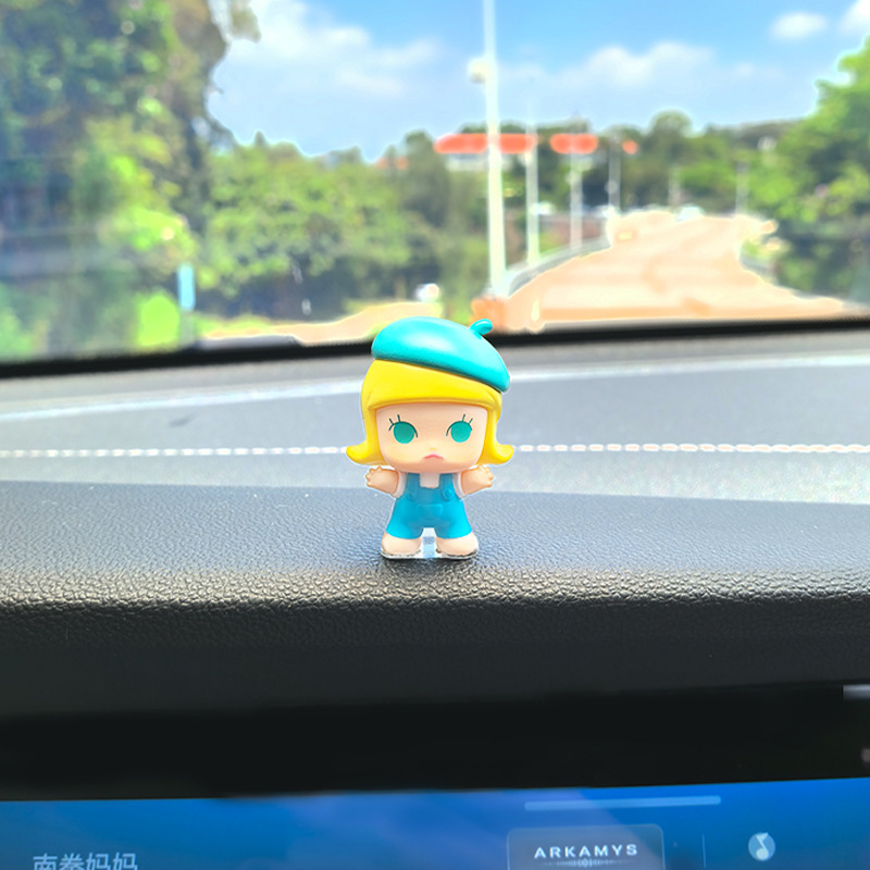 「New Bubble Mart」車の装飾品、車のセンターコンソールのディスプレイ装飾、かわいい女の子の車のインテリアアクセサリー|undefined