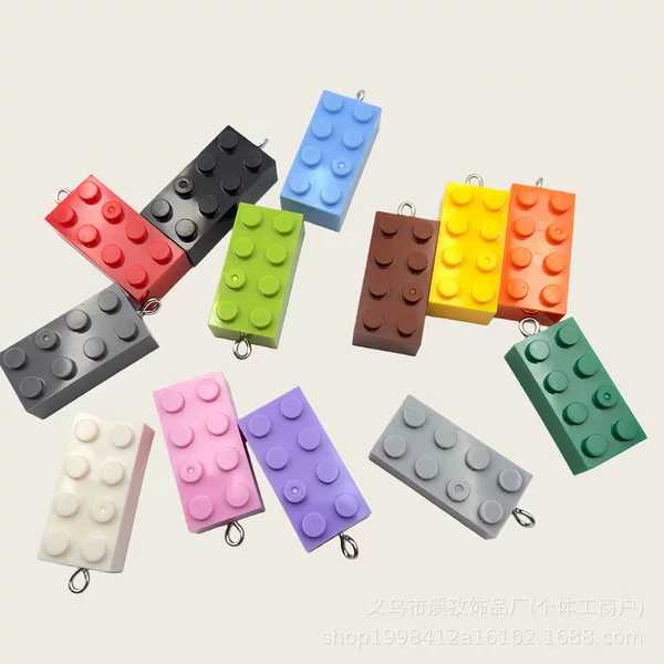 Korean Cute Colorful Building Blocks 2*4 Dot Keychain Sheep Eye Bag Pendant DIY Accessories Phone Decoration