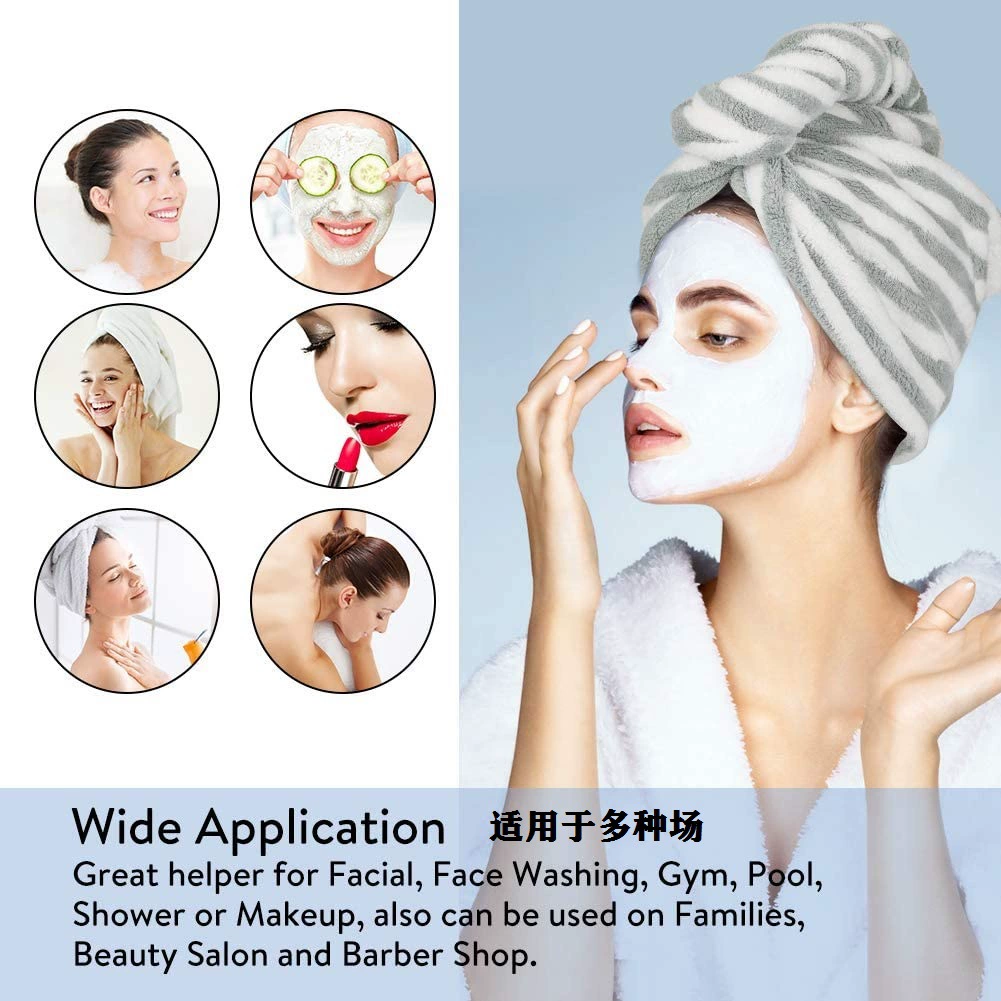 Coral hair towel, breathable cute dry cotton shower cap, (Cross-border trading), water absorbent