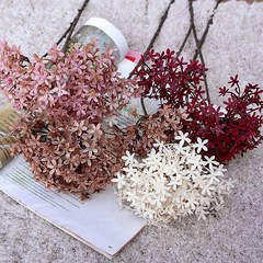 レトロな秋色の2頭の銀の冠の花2838bのシミュレーションの花の造花の家の装飾の撮影の道具の結婚式のセット