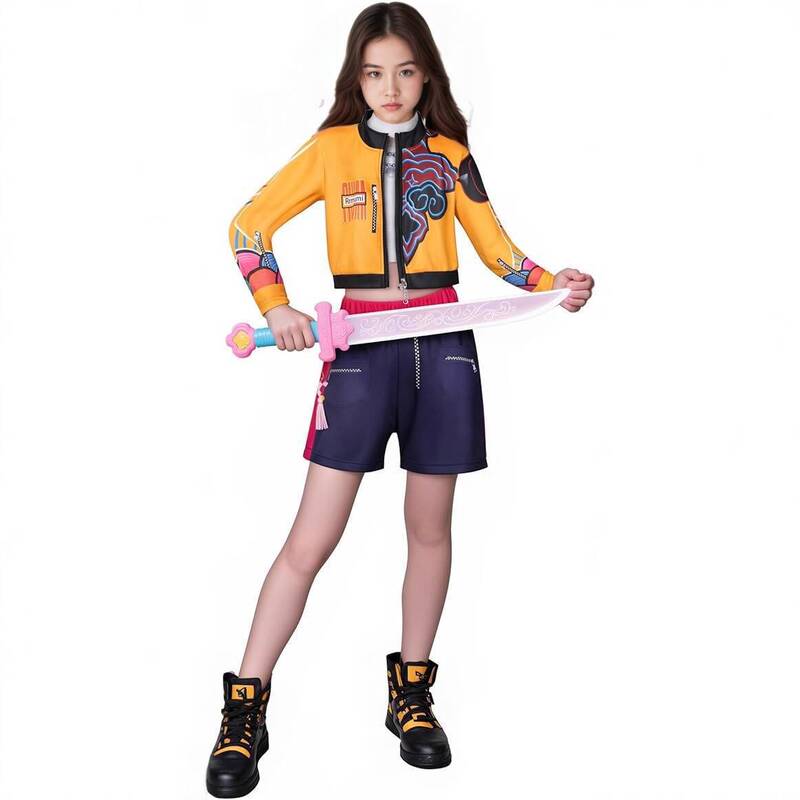 跨境 欧美新款女孩恶魔猎人 流行歌手万圣节服装装扮舞台套装服装|undefined