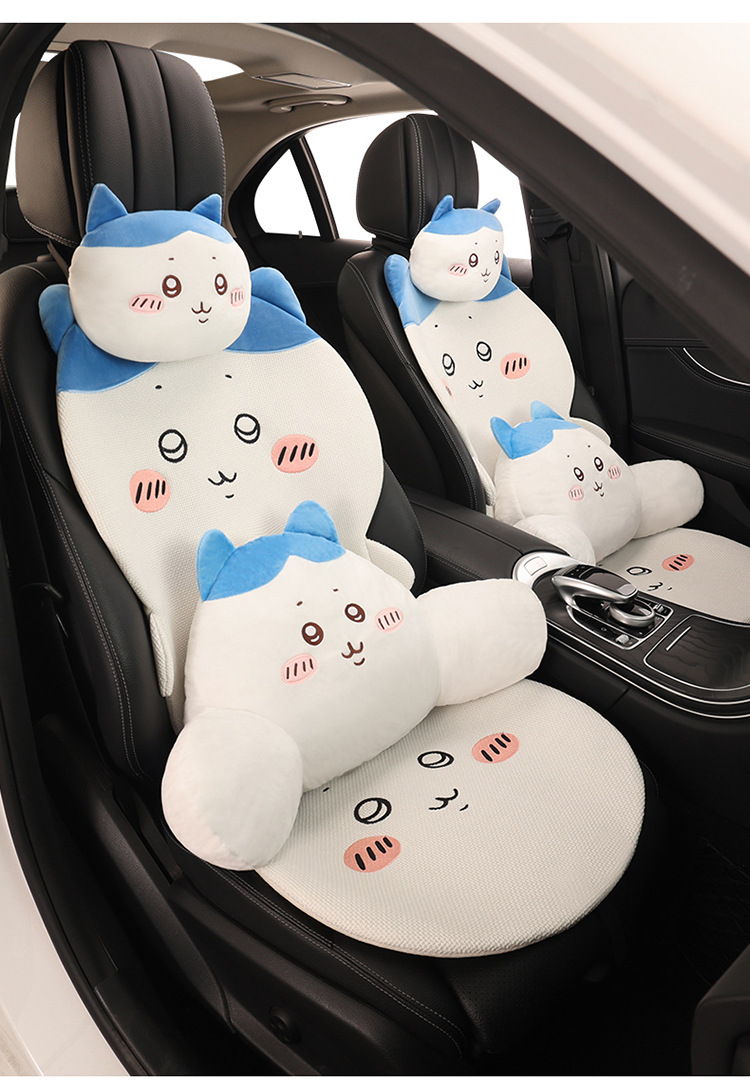 Car seat cushion made of linen, Usagi, Chiikawa, Hachiware, suitable for all seasons, cute cartoon design for girls