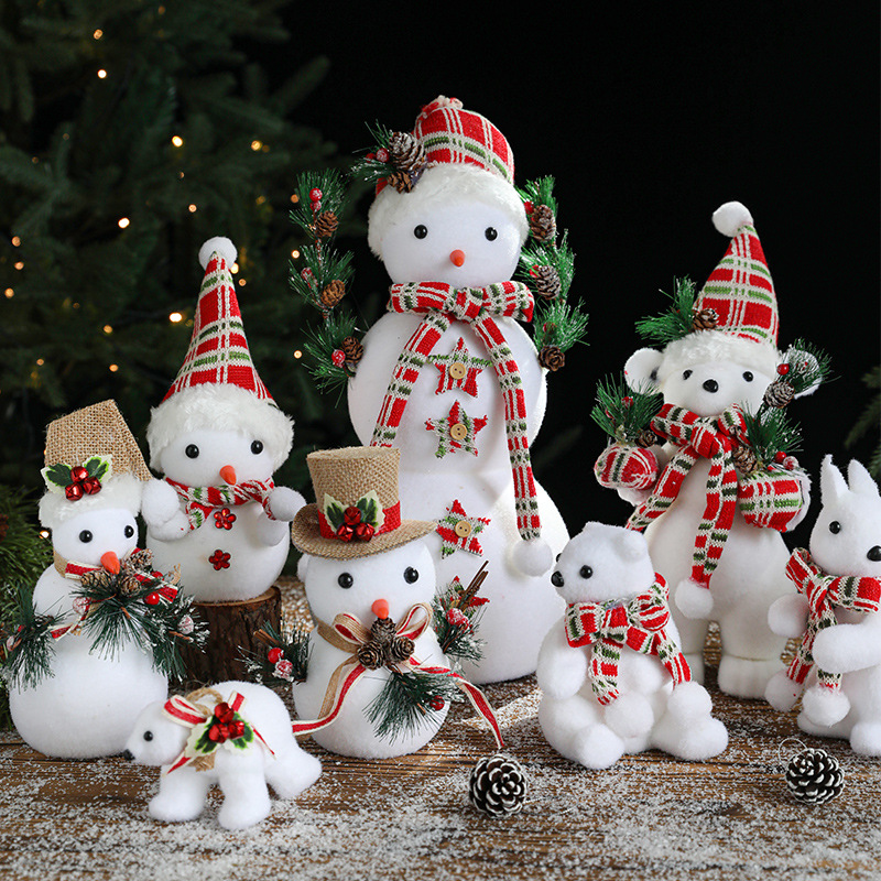 Muñecas de nieve de Navidad decoraciones de Navidad muñecas de espuma de flojo blanco regalo centro comercial diseño de hotel
