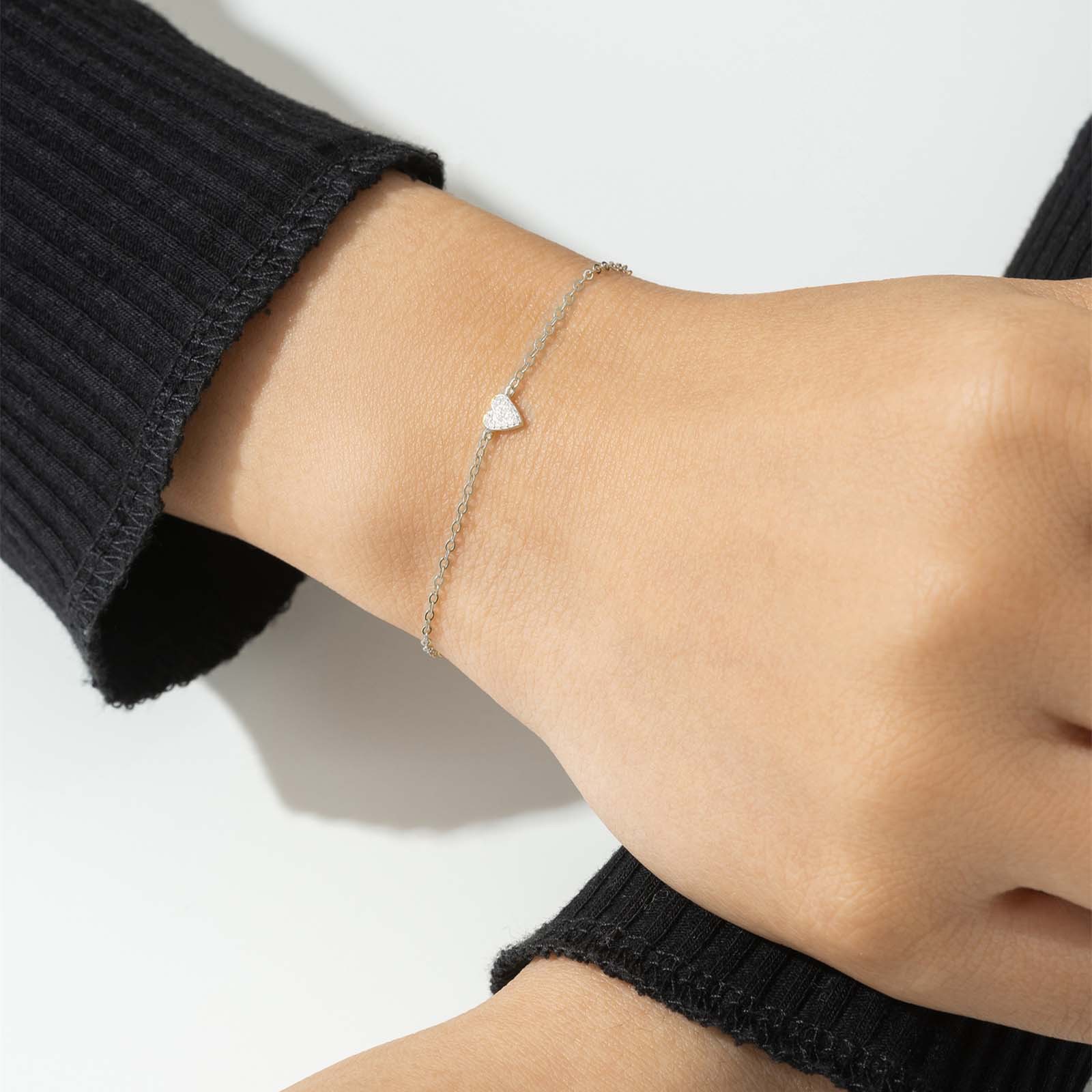 1 Piece Quantity Holiday, Daily Occasion 925 Sterling Silver Material Geometric, Heart Shape Pattern Women's Gender 925 Sterling Silver Bracelets Basic Lady Classic Style