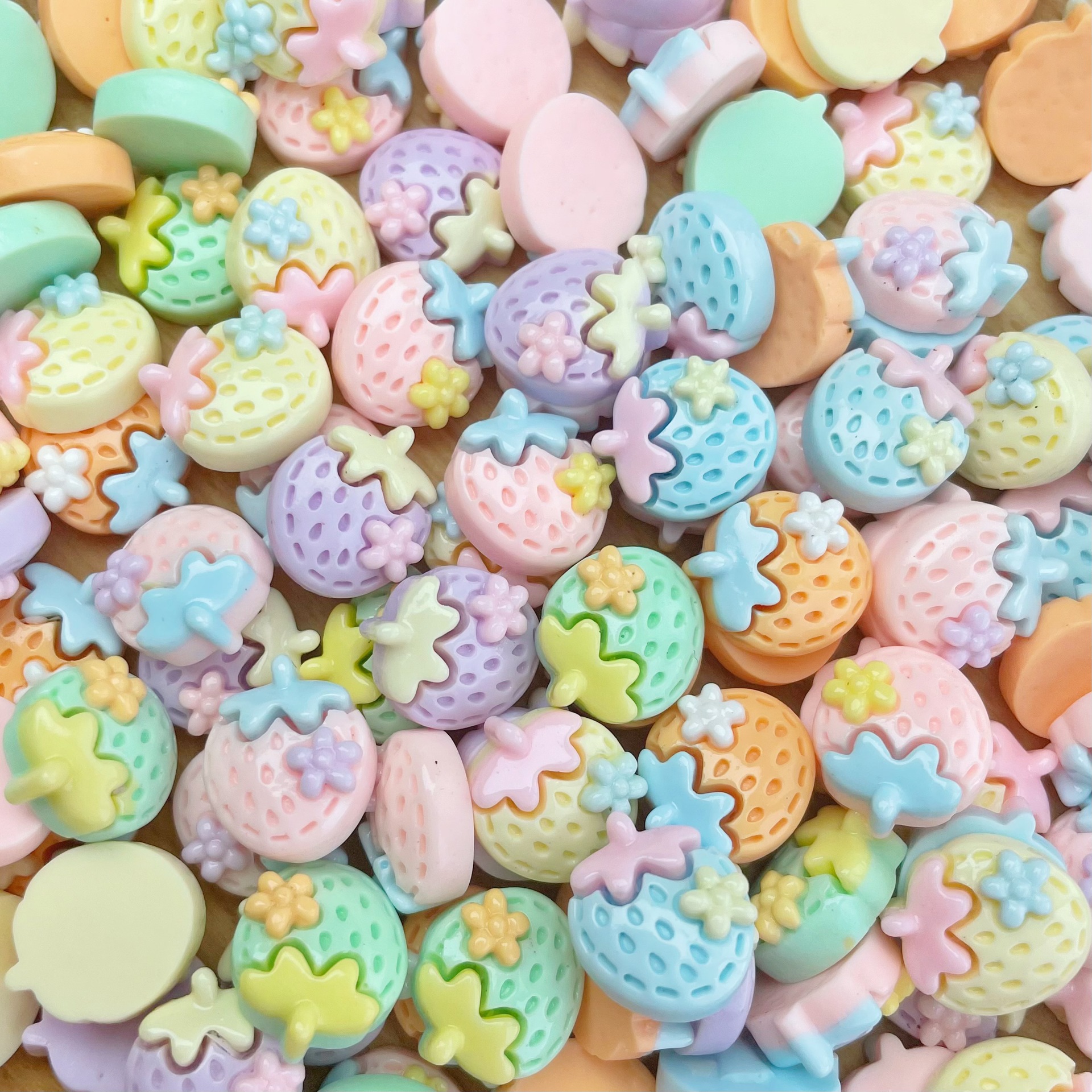 Mini brillante accesorios de resina caramelo flor paraguas tamaño pequeño uñas arte DIY joyería crema pegamento borde a juego horquilla