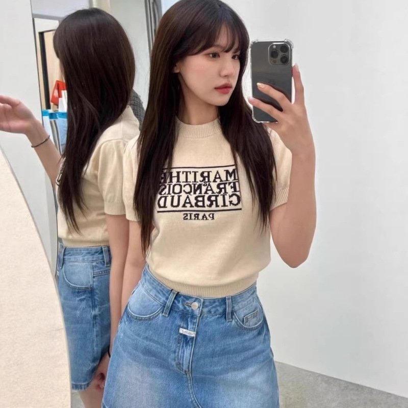 [Same Style as Go Yoon-Jung] Marithe Short-Sleeve T-Shirt for Women with Classic Logo, Korean Style, Autumn 2026