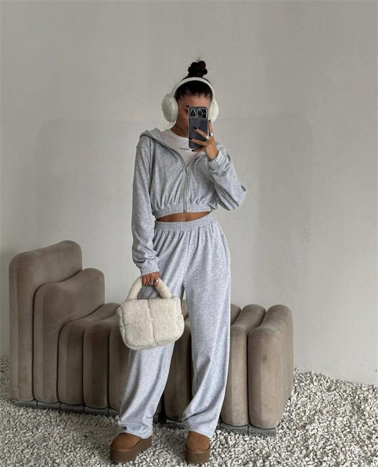 469g Weight Long Sleeve Sleeve Length Cotton Blend Fabric Type Pant Co-ord Set Sets Type 2 Pieces Set Quantity Casual, Daily, Street Occasion Hooded Neckline Loose Fit Type Solid Color Pattern Spring, Autumn Season Women's Gender Simple Style Style Casual Daily Street Women's Simple Style Solid Color Cotton Blend Pant Co-ord Set Pants Sets 19