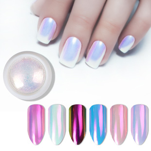 Cross-border Nail Art Jewelry Glitter Powder Rainbow Neon Powder Magic Shell Powder Mermaid Pearl Mirror Mirror Powder