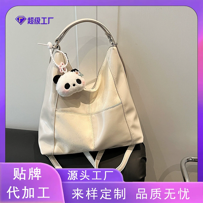 Многофункциональная сумка-тоут для женщин, новинка 2025 года, модная повседневная простая сумка на плечо, большой вместительный рюкзак для прогулок