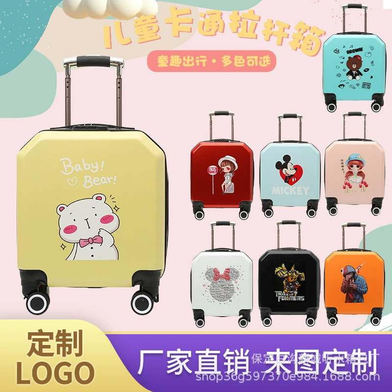 Фабрика прямой 18-дюймовый Детский мультфильм милый чемодан на колесиках чемодан с принтом логотипа