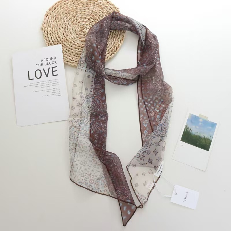 Small Long Silk Scarf for Women, White Belt, Headband, Neck Protector, Neck Tie, Matchinging Shirt Scarf, Gauze Scarf Small Long Silk Scarf for Women, White Belt, Headband, Neck Protector, Neck Tie, Matchinging Shirt Scarf, Gauze Scarf