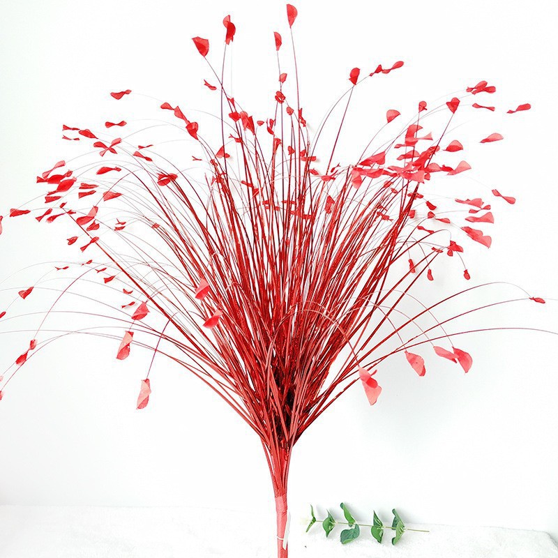 Fábrica directa flores artificiales brillantes de color pavilón plantas accesorios de diseño de flores de caña hojas de cebolla hierba decoración de boda image 3