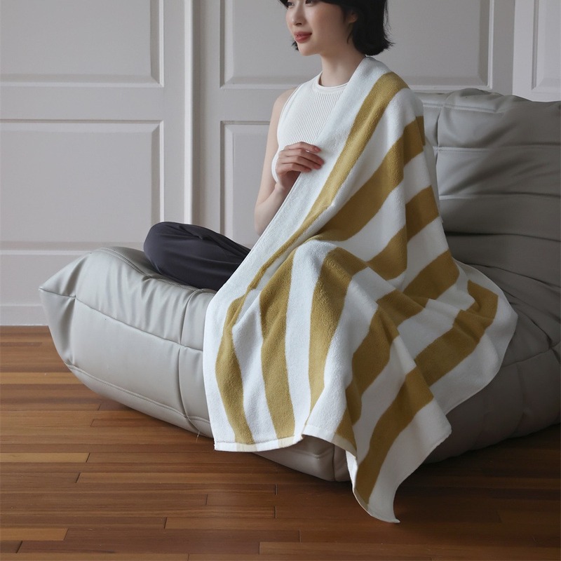 タオル純綿バスタオル家庭用ソフト吸収性増粘男性と女性のカップル入浴大人のフォレストストライプ|undefined