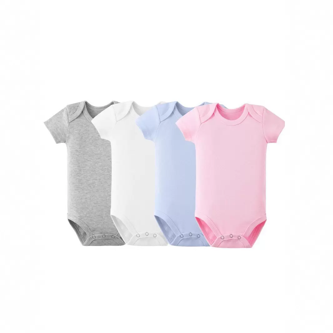 跨境外贸现货批发短袖纯棉三角哈衣婴幼儿包屁衣连体衣爬服